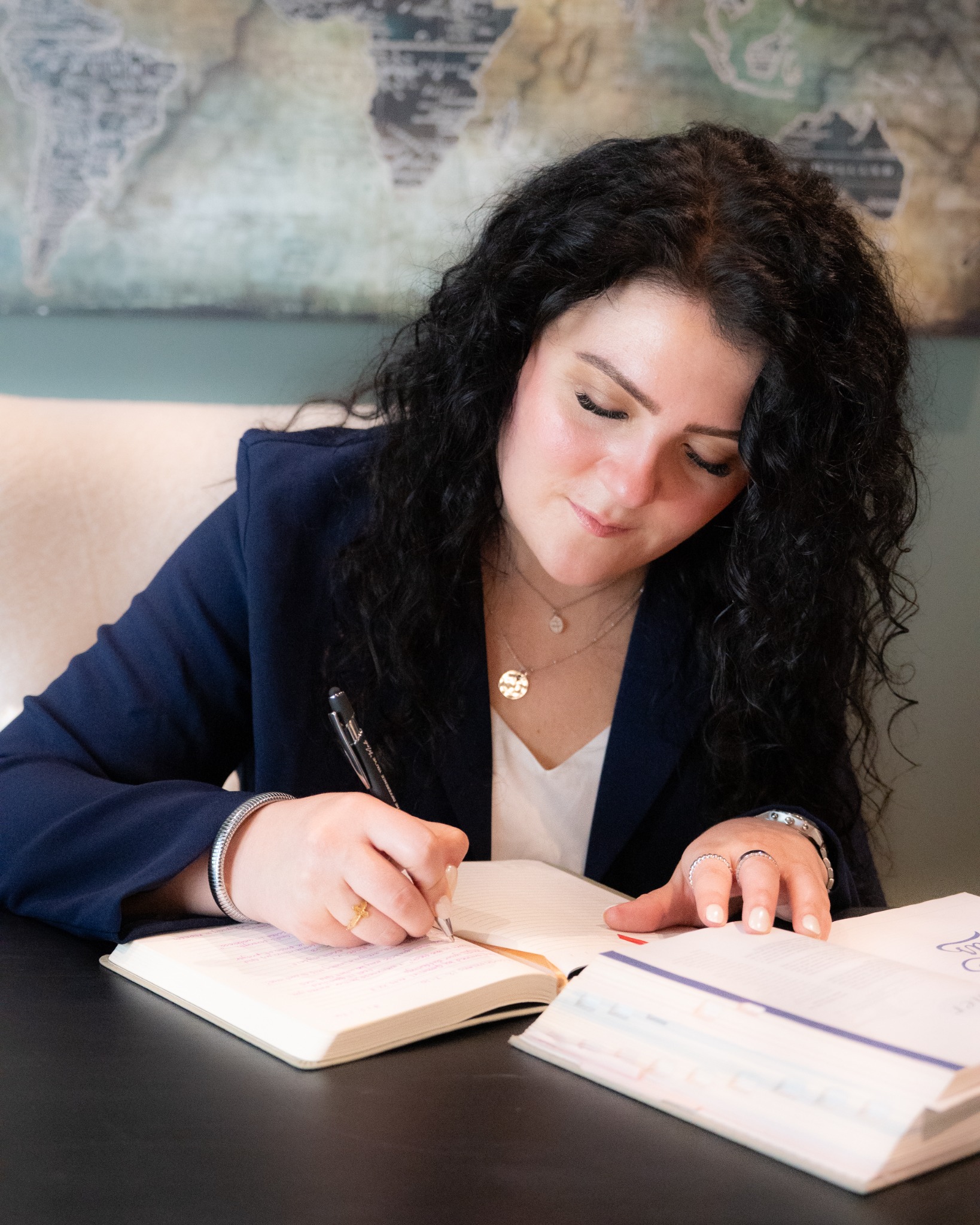 Nadia Teleguz working at a desk